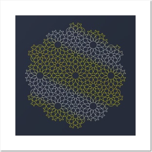 Moresque flower mandala seamless pattern Posters and Art